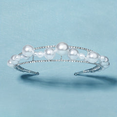 Rhinestone Headband Faux Pearl Beads Crown Hair Accessories