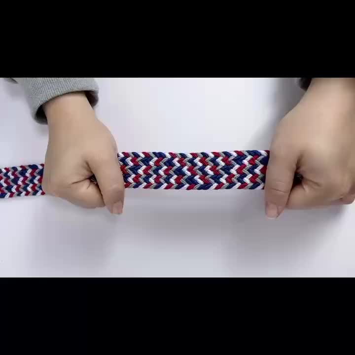 Elastic Sky Square Plaited Belt Men's Canvas Woven Belt