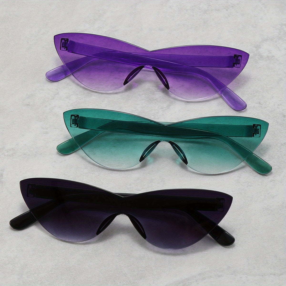 3 Pack Men's Cat Eye Sunglasses for Outdoors & Decoration
