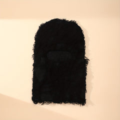 Distressed Knitted Full Face Ski Mask Winter Windproof Neck Warmer