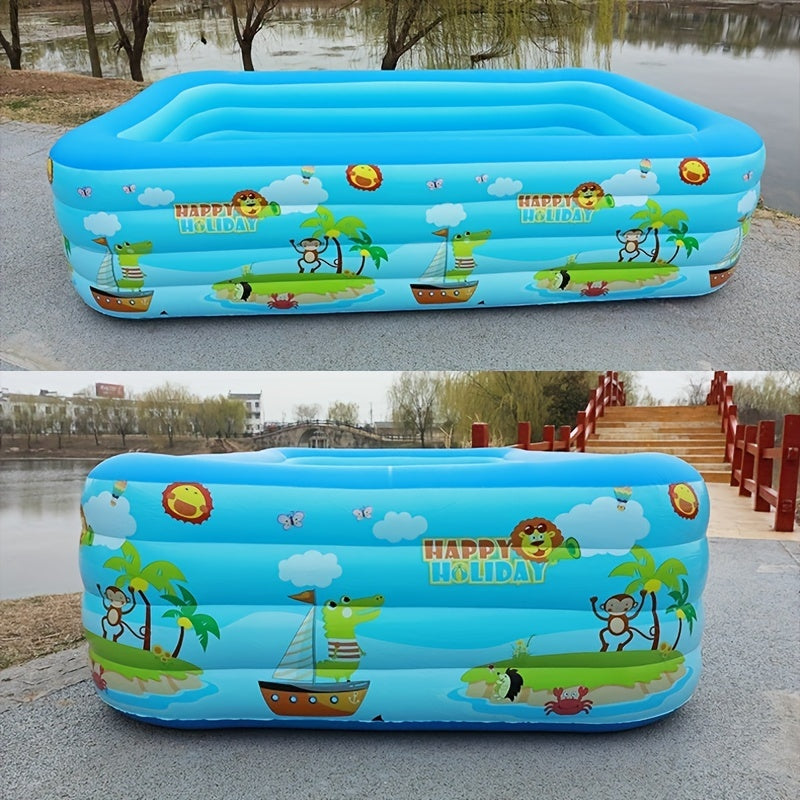 4-Floor Inflatable Pool with Dolphin Sprinkler