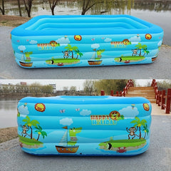 4-Floor Inflatable Pool with Dolphin Sprinkler