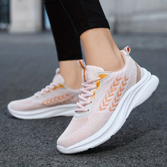 Women's Arrow Pattern Running Shoes Flying Woven Gym Lace Up Outdoor Sneakers