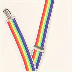 Rainbow Men's Y Back Unisex Suspenders w/ Metal Clips