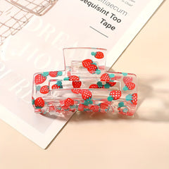 Colorful Fruits Pattern Hair Claw Clips