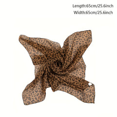 Leopard Bandana Chiffon Scarf Neck Neckerchief Polyester Head Wrap Charm
