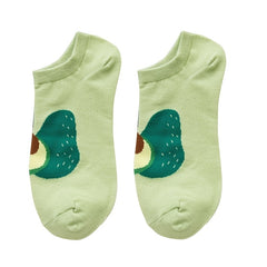 6 Pairs Women Socks Ankle Sock Fruits Pattern Boat Short Socks