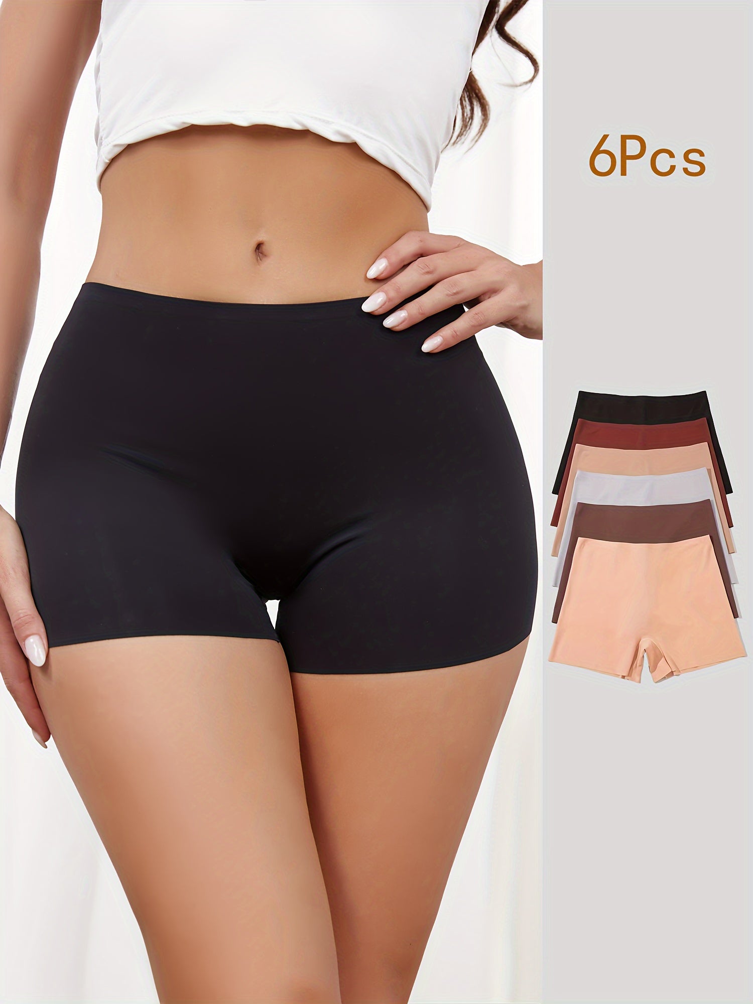 6pcs Seamless Tummy Control Shaping Shorts Women's Underwear