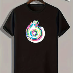 Colorful Circle Print Men's Graphic T shirt Casual Comfy Tees For Summer