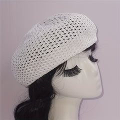 Classic Hollow Out Beret Solid Breathable Beanie Octagonal Hat