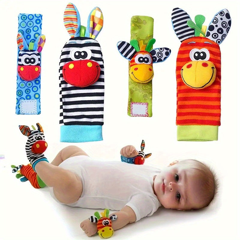 Baby Wrist Bell Socks and Foot Set Bell Toys Cartoon Animal Wrist Bells