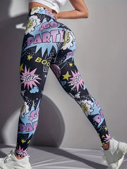 Printed Yoga Pants High Stretch Fitness Workout Running Leggings