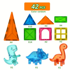 3D Dinosaur Magnetic Building Blocks Kids Toy Set