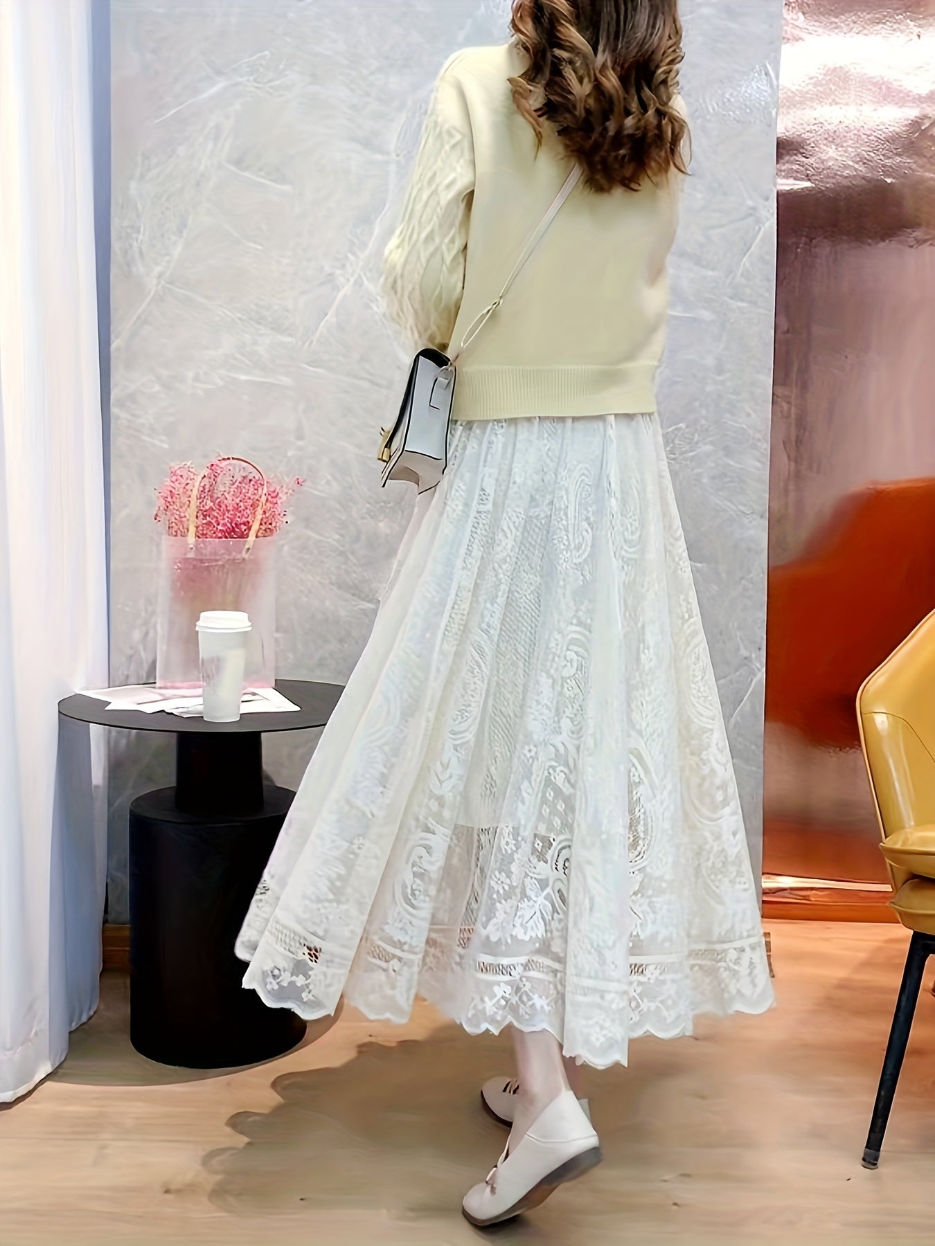 Lace Pleated Skirt Casual Summer & Spring Women's Clothing