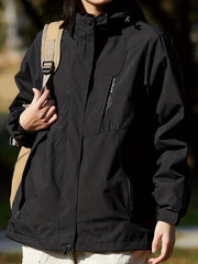 Men's Waterproof Windbreaker Detachable Inner Liner Active Zip Up Hooded Jacket