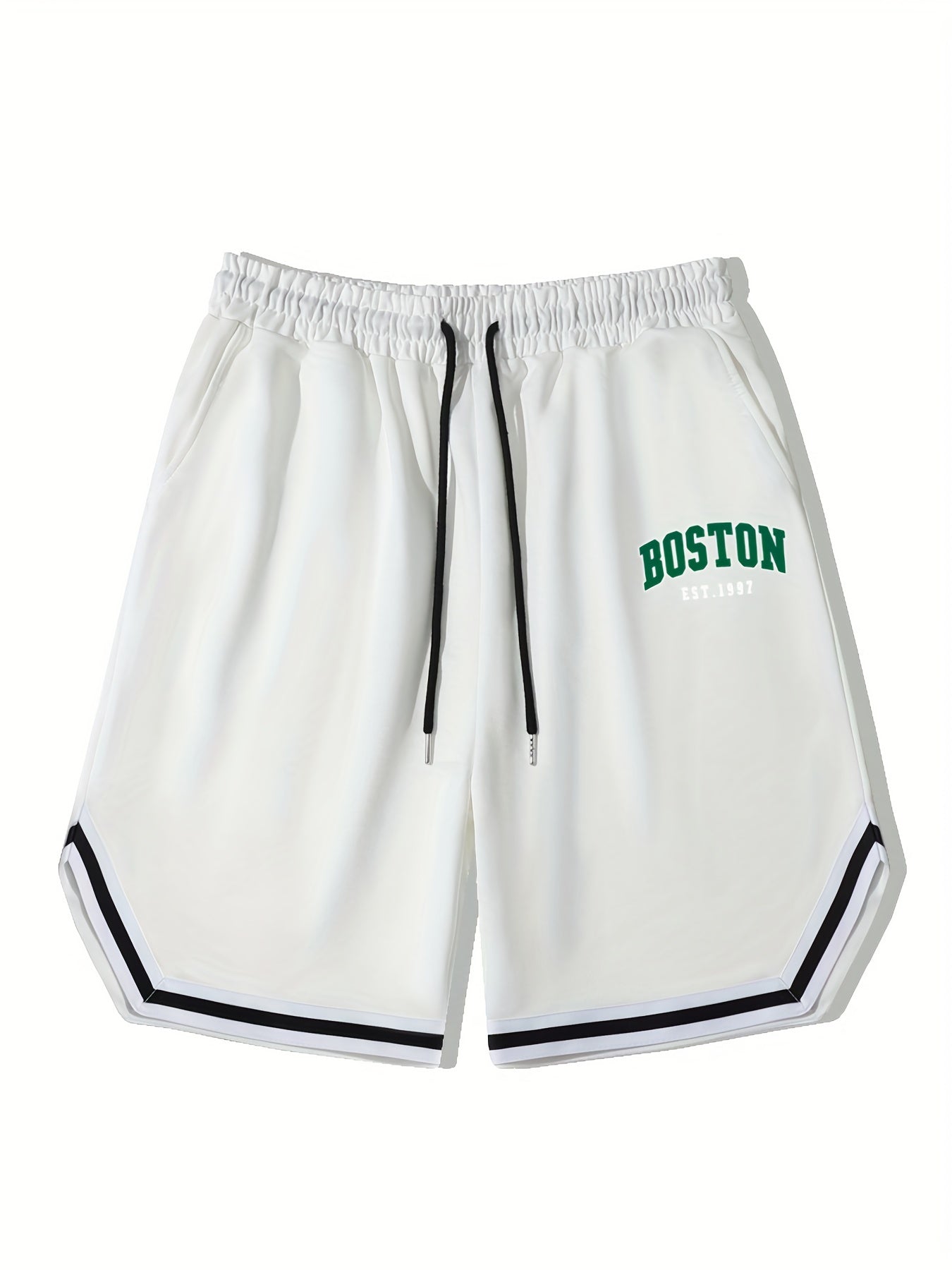 Men's Boston Graphic Drawstring Streetwear Shorts