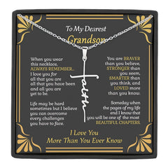 Faith Letter Pendent Necklace for Grandson