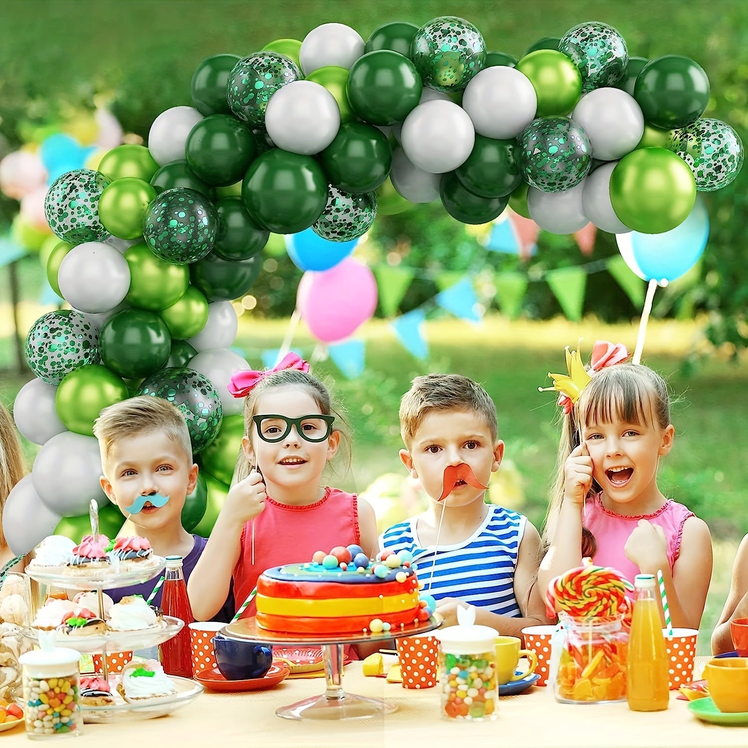 Green Balloon Garland Arch Kit 107Pcs