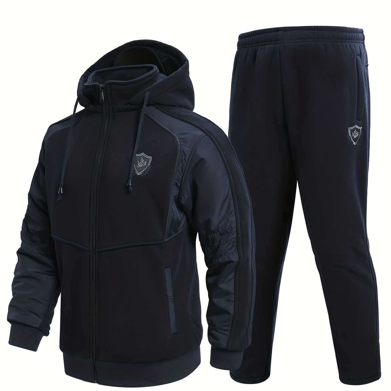 Men's Zip Up Warm Jacket and Drawstring Pants