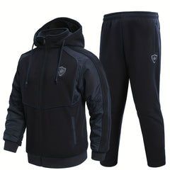 Men's Zip Up Warm Jacket and Drawstring Pants