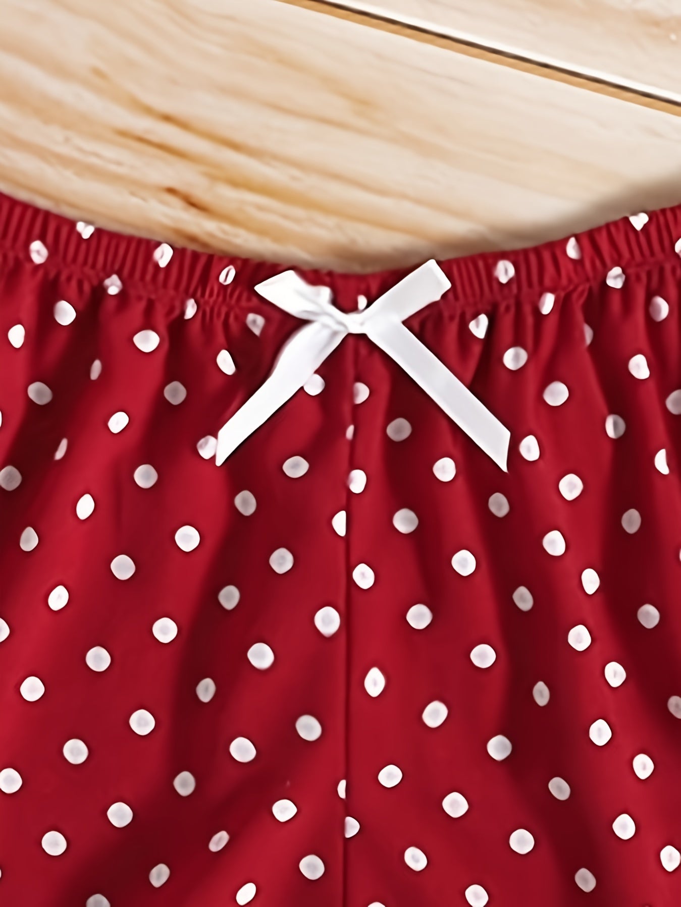 Dot Print Off Shoulder Pajama Set