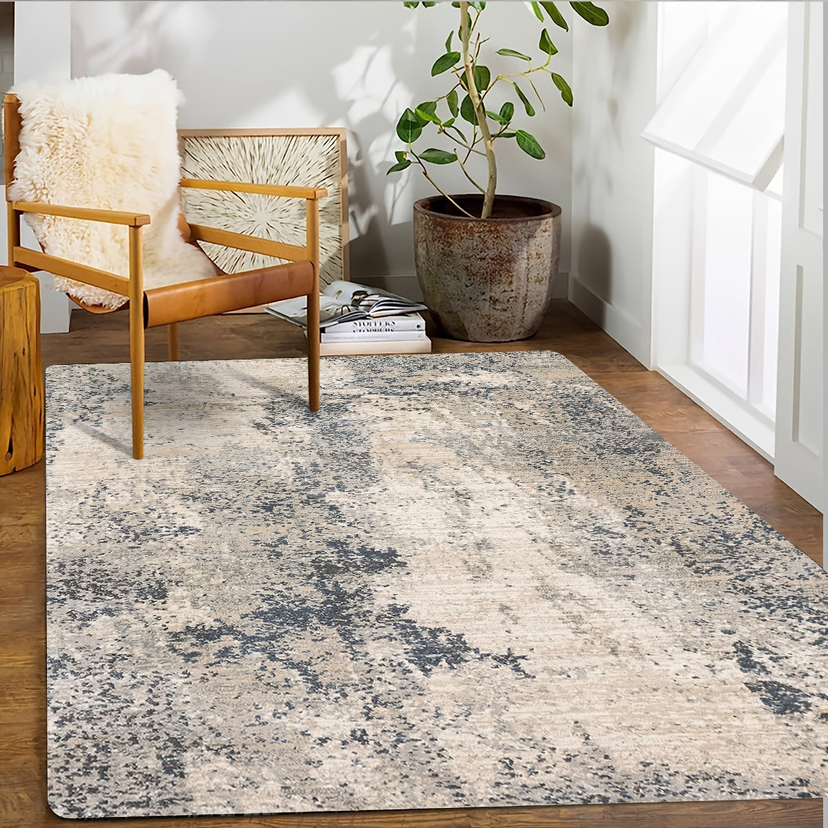 Boho Vintage Area Rug Soft Faux Sheepskin Floor Mat