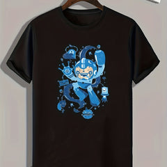 Cartoon Print Graphic T-Shirt for Men Casual Summer Tee