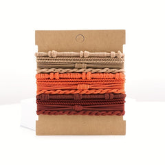 12 Boho Style Hair Tie Bracelets Elastic Ponytail Holder Hair Accessories