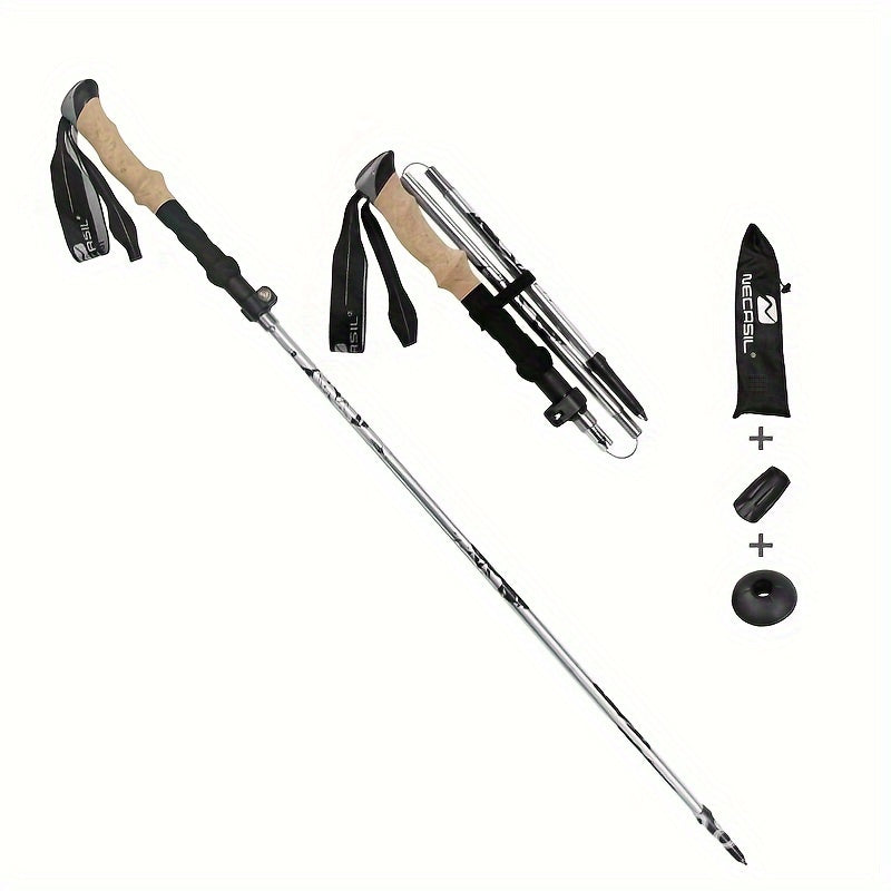 1pc Trekking Poles Lightweight Aluminum Alloy Collapsible Hiking Poles