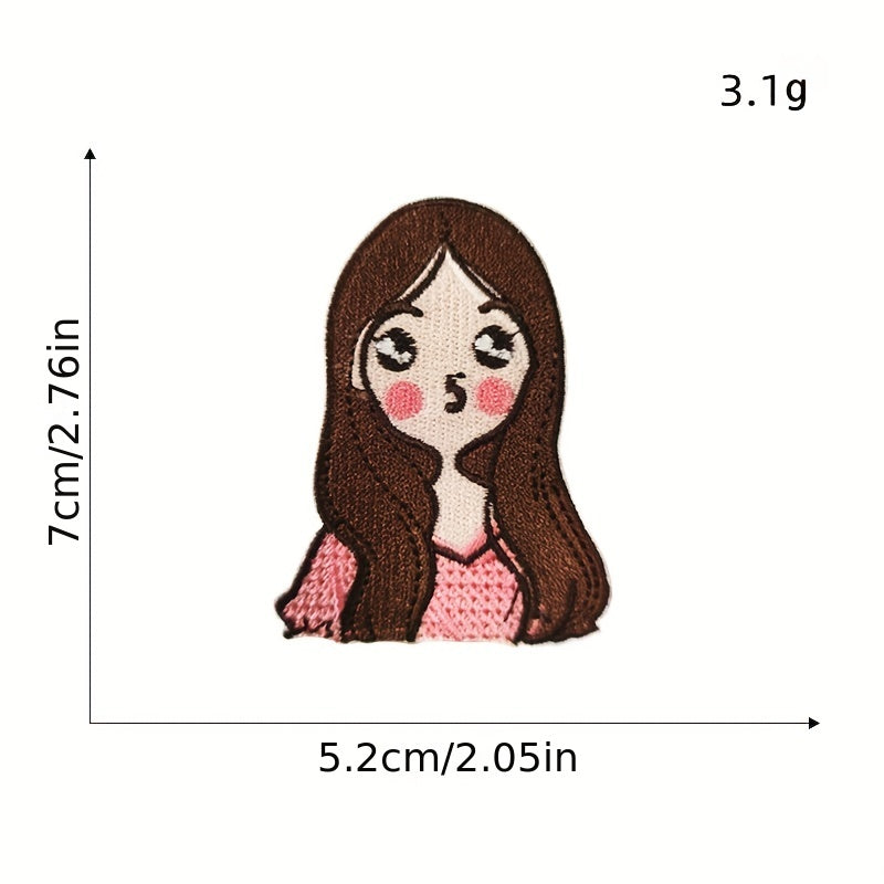 8pcs Cartoon Couples Iron On Patches Sew On Embroidered Applique Repair Patch