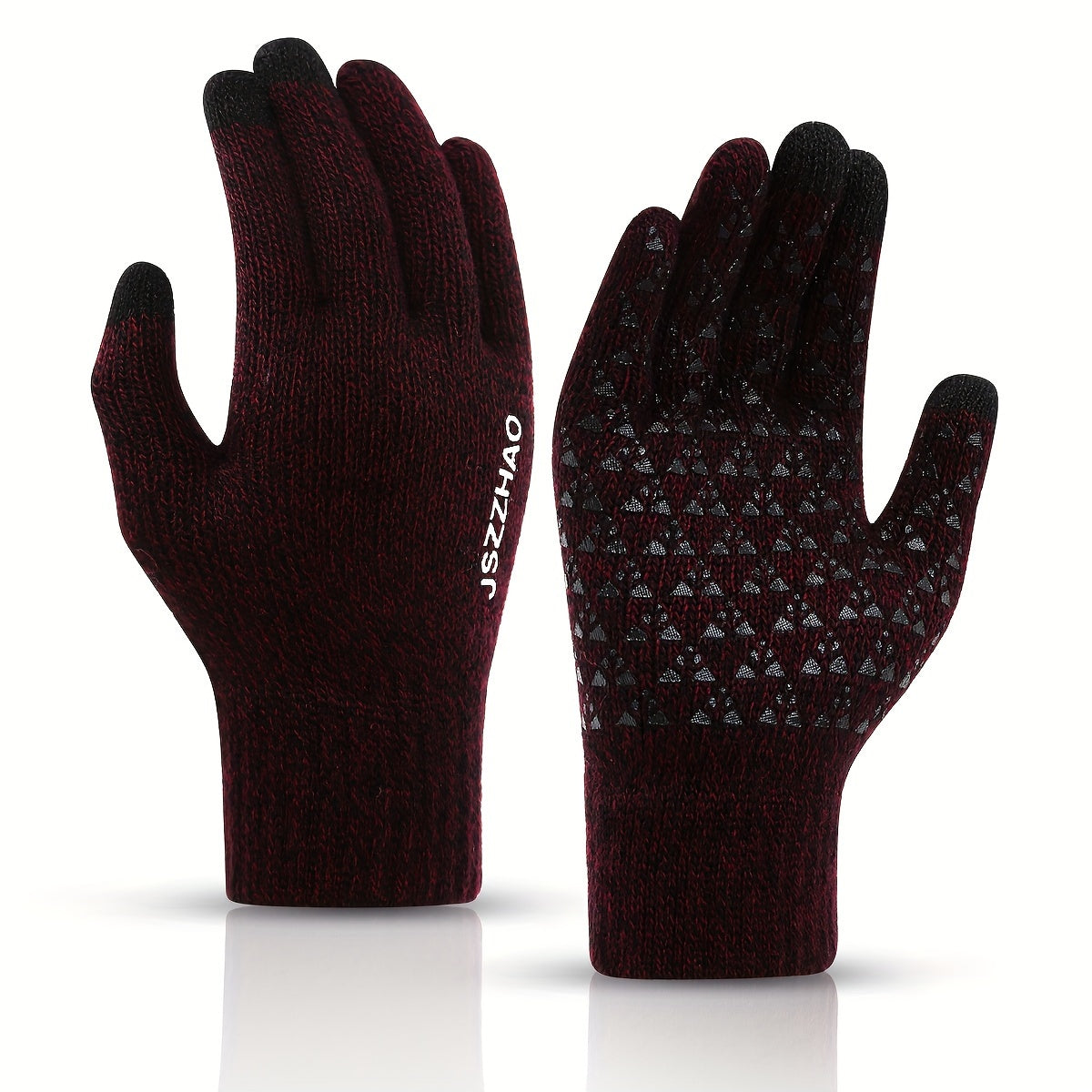 3 Pairs Winter Warm Gloves Touch Screen Knitted Gloves Outdoor Sports Windproof
