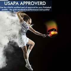 2pcs Pickleball Paddles & Balls Set Carbon Fiberglass USAPA Approved Lightweight