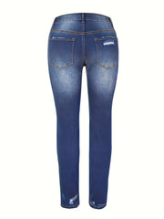 Water Ripple Embossed Skinny Jeans Women's Denim