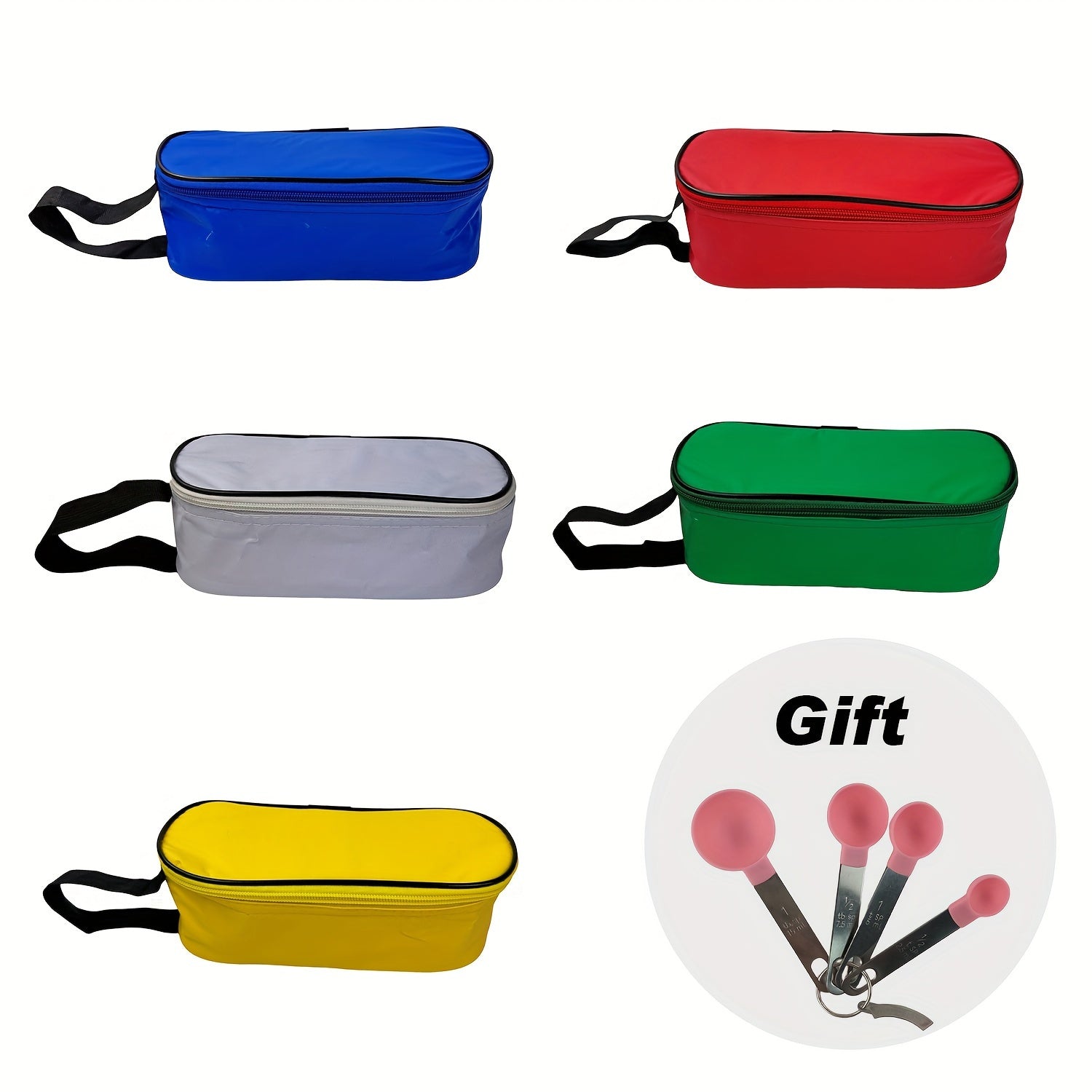 5 Mini Ice Packs for Insulated Food Bags with Spoon