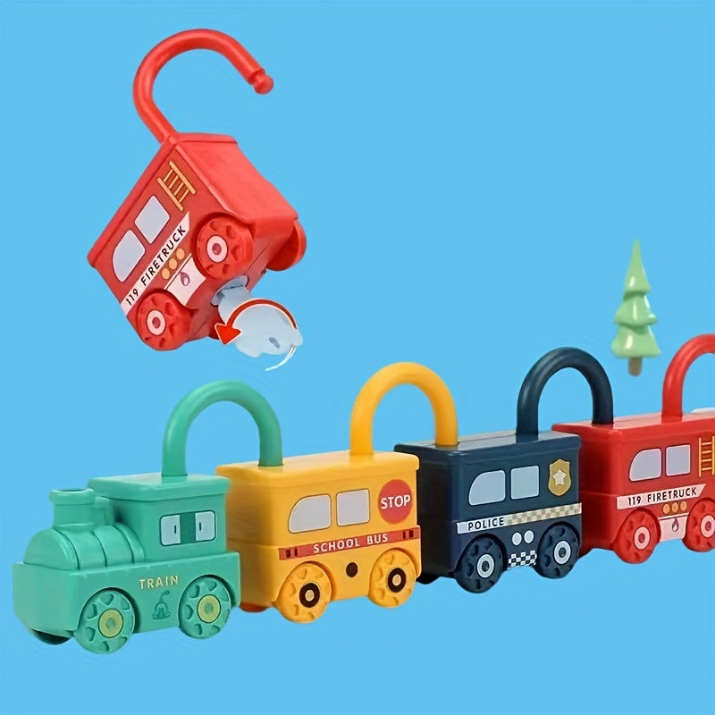 Train Puzzle Toy Set Educational Interactive Unlocking Toy for Kids