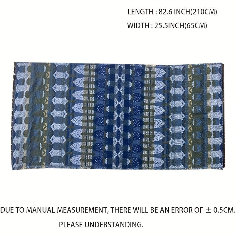 Geometric Printed Warm Shawl Wrap for Winter Coldproof Fringed Blanket