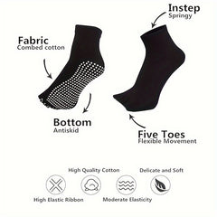 3 Pairs Yoga Socks Non Slip Grips Toeless For Women