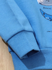 Boy's Cartoon Shark Graphic Sweatshirt for Fall Winter