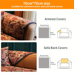 American Style Sofa Slipcover Vintage Flower Pattern Non-slip Particles