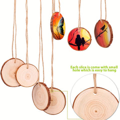 10 Pack Wood Slices Craft Wood Kit Pre-drilled Wooden Circles Arts & Crafts