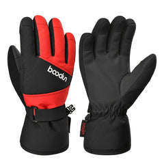 Red Warm and Windproof Kids Gloves for Winter Boys and Girls