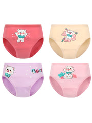 4pcs Pony Pattern Print Briefs for Girls