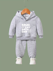 Birthday Pattern Long Sleeve Hooded Sweatshirt Girls Comfy Hoodies