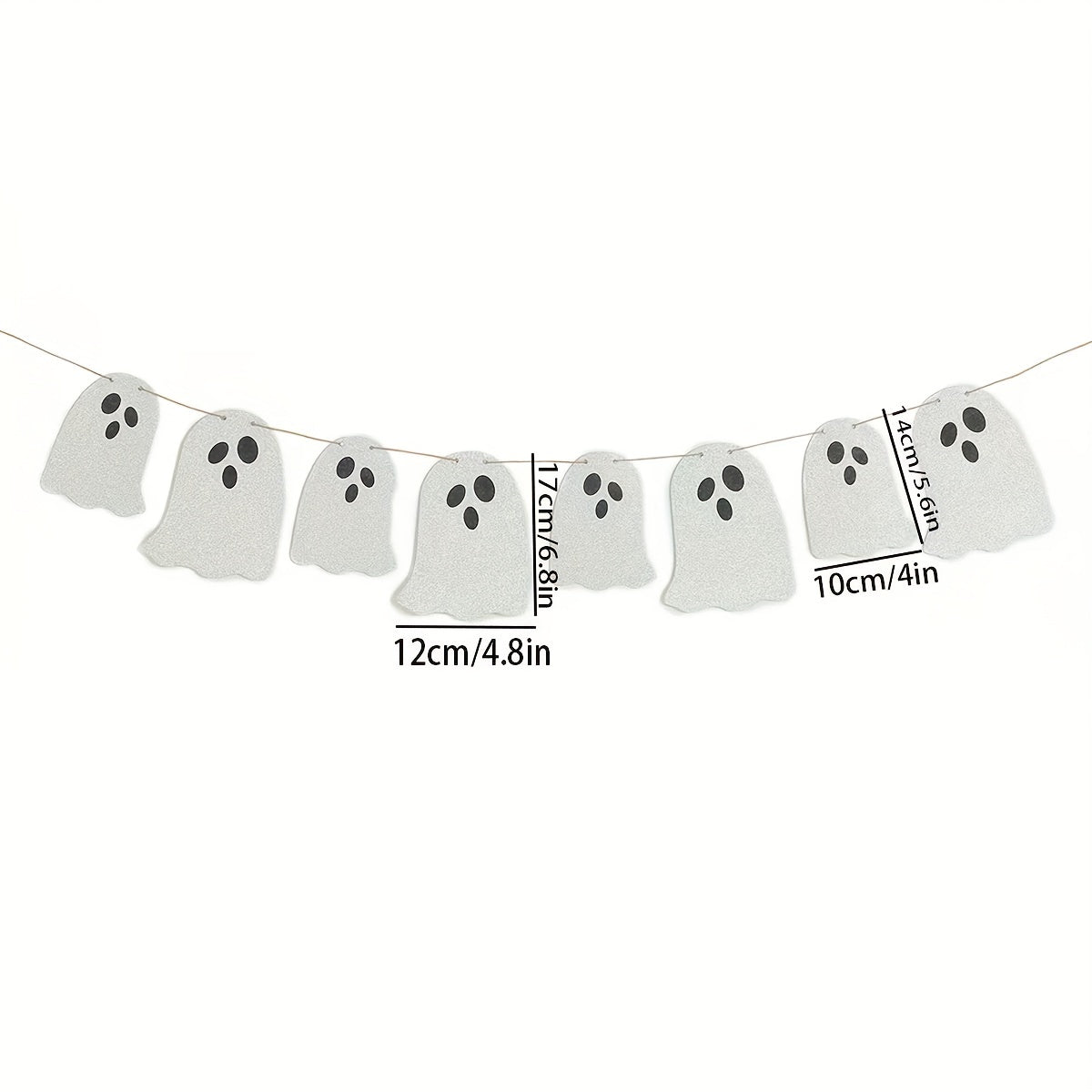 Halloween Felt Ghost Pull Flower Banner Haunted House Hanging Decoration