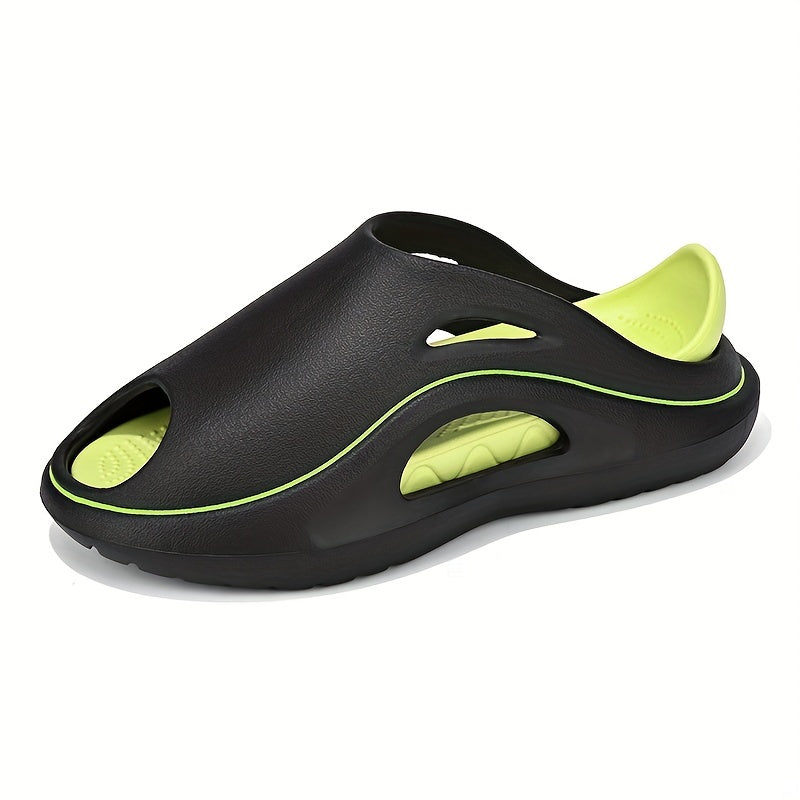 Men's Non Slip Slides Open Toe Slippers for Indoor Outdoor Beach Shower
