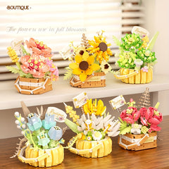 Flower Basket Sunflower Toy Easter Sunflower Potted Plant Desktop Decoration