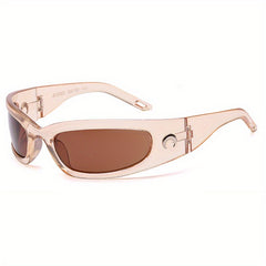 Y2K Wrap Sunglasses Punk Crescent Moon Charm Glasses UV400