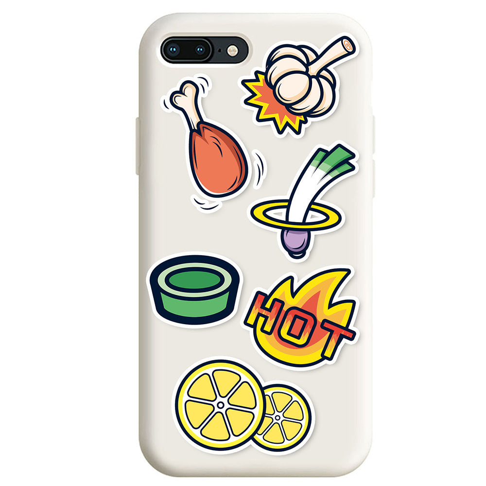 25pcs Food Cartoon Stickers for Phone Case Decoration