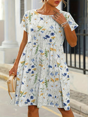 Floral Print Short Sleeve Dress