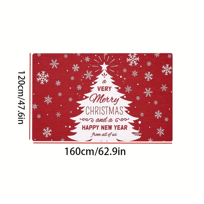 Christmas Tree Printed Floor Mat Merry Christmas Kitchen Rug